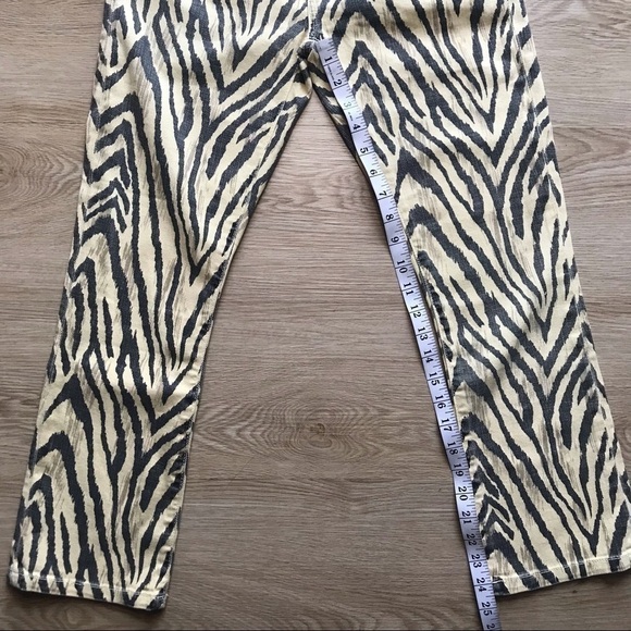 NWT Current/Elliott Zebra Jeans Y2K Street Style Cropped Straight Leg Size 24 - Picture 14 of 17
